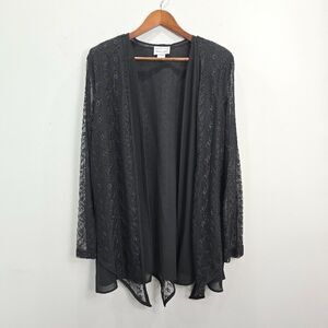 Vtg 90s Y2K Open Front Top Sheer Mesh Lace‎ Whimsigoth Witchy Grunge